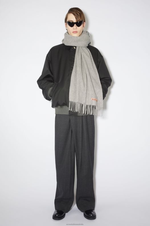 Fringe wool scarf - Narrow Light Grey Melange Acne Studios R66LJ666 Accessories