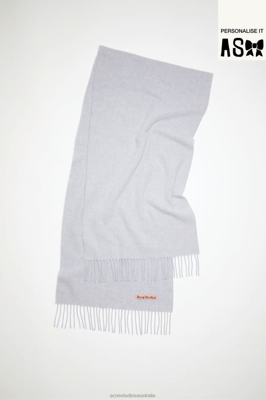 Fringe wool scarf - Narrow Powder Blue MeLange Acne Studios R66LJ708 Accessories