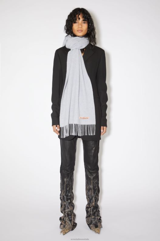 Fringe wool scarf - Narrow Powder Blue MeLange Acne Studios R66LJ708 Accessories