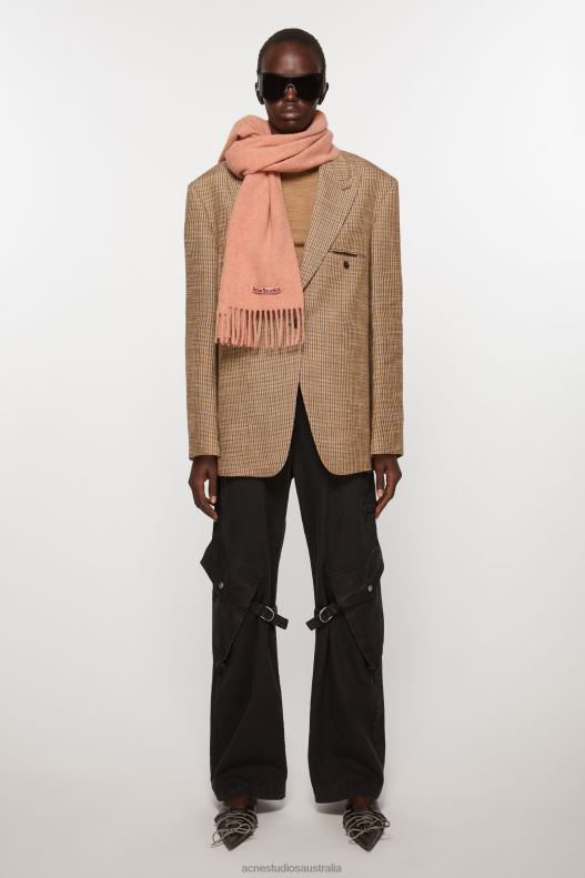 Fringe wool scarf - Narrow Rose Melange Acne Studios R66LJ731 Accessories