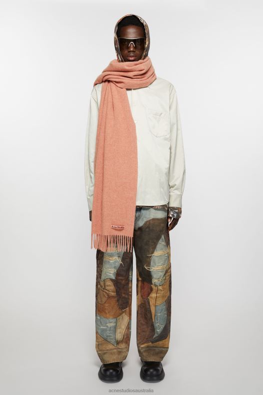 Fringe wool scarf - Narrow Rose Melange Acne Studios R66LJ731 Accessories