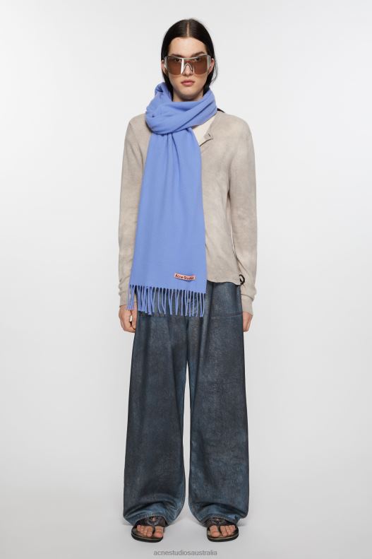 Fringe wool scarf - Narrow Sweet Blue Acne Studios R66LJ565 Accessories