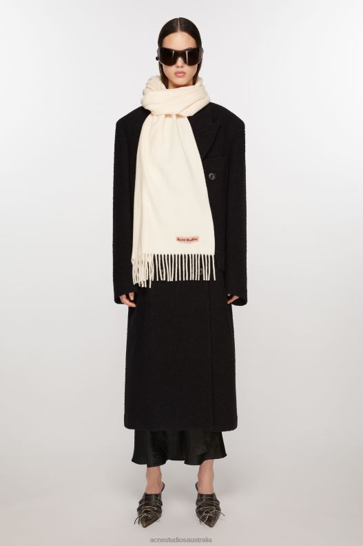 Fringe wool scarf - Narrow Warm White Acne Studios R66LJ874 Accessories