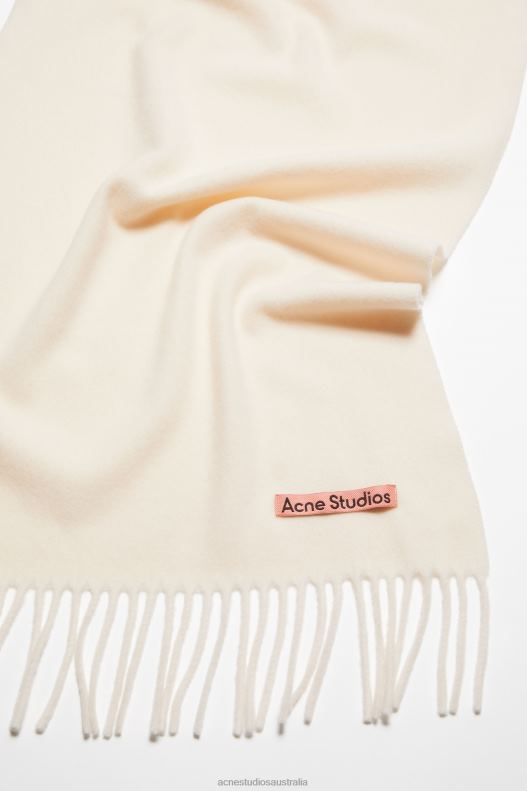 Fringe wool scarf - Narrow Warm White Acne Studios R66LJ874 Accessories