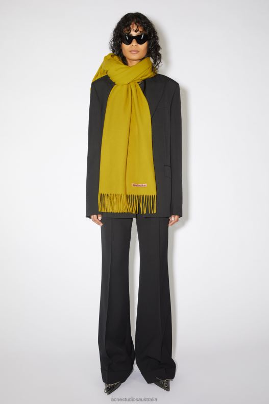 Fringe wool scarf - oversized Acid Yellow Acne Studios R66LJ744 Accessories