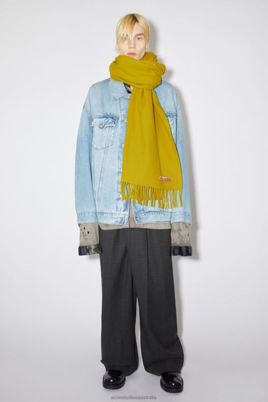 Fringe wool scarf - oversized Acid Yellow Acne Studios R66LJ744 Accessories