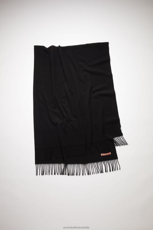 Fringe wool scarf - oversized Black Acne Studios R66LJ507 Accessories