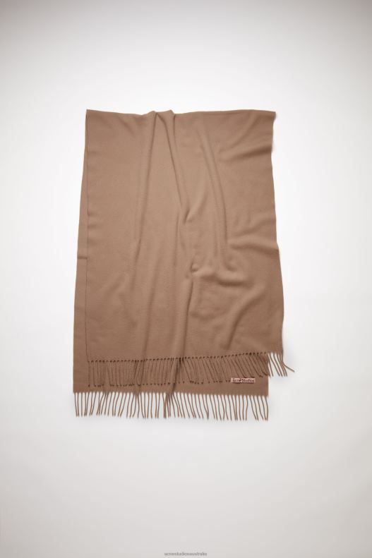 Fringe wool scarf - oversized Caramel Brown Acne Studios R66LJ618 Accessories