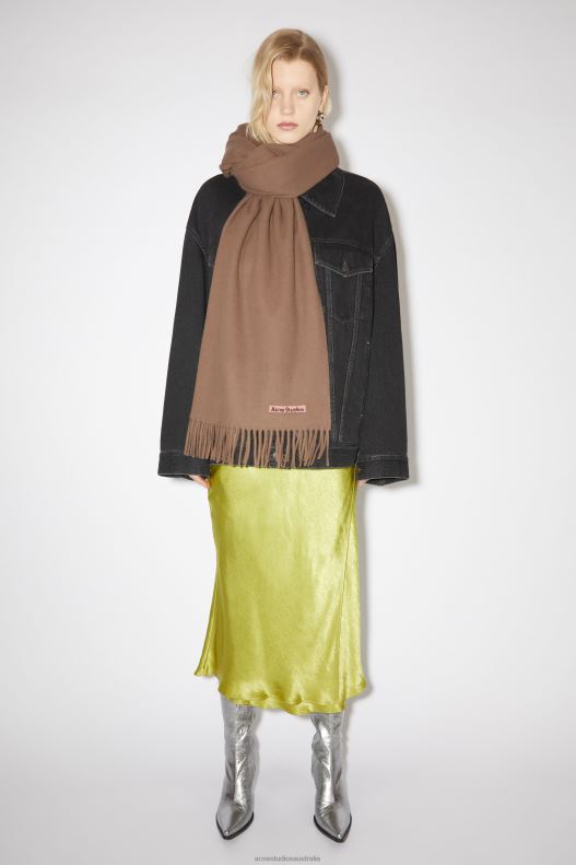 Fringe wool scarf - oversized Caramel Brown Acne Studios R66LJ618 Accessories