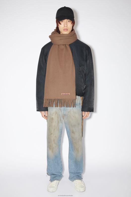 Fringe wool scarf - oversized Caramel Brown Acne Studios R66LJ618 Accessories