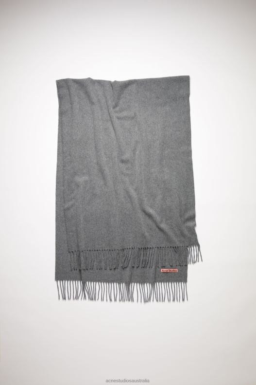 Fringe wool scarf - oversized Grey Melange Acne Studios R66LJ611 Accessories