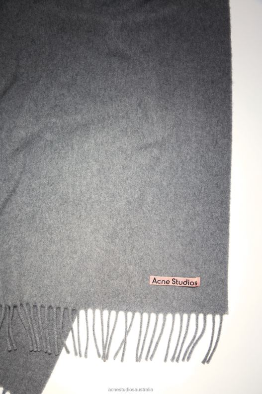 Fringe wool scarf - oversized Grey Melange Acne Studios R66LJ611 Accessories