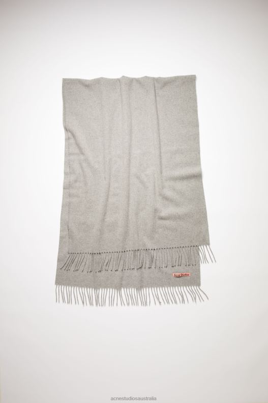 Fringe wool scarf - oversized Light Grey Melange Acne Studios R66LJ665 Accessories