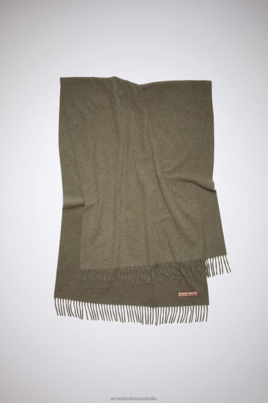 Fringe wool scarf - oversized Light Olive Melange Acne Studios R66LJ615 Accessories