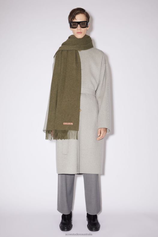 Fringe wool scarf - oversized Light Olive Melange Acne Studios R66LJ615 Accessories