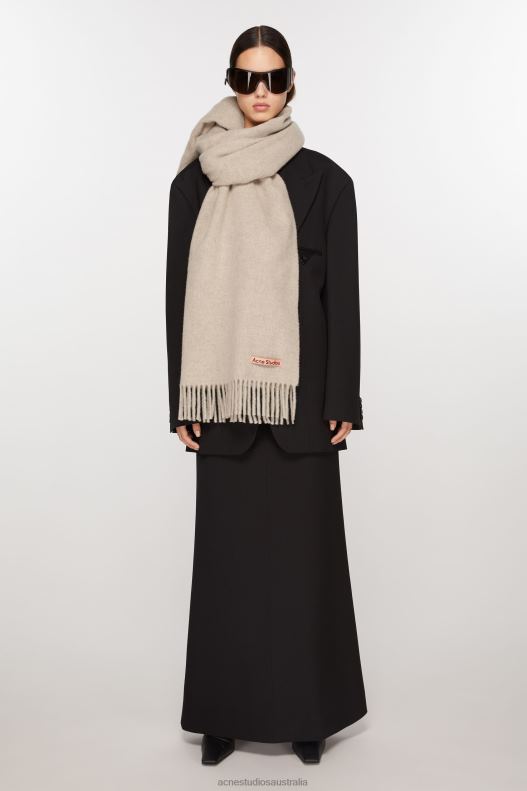 Fringe wool scarf - oversized Oatmeal Melange Acne Studios R66LJ813 Accessories