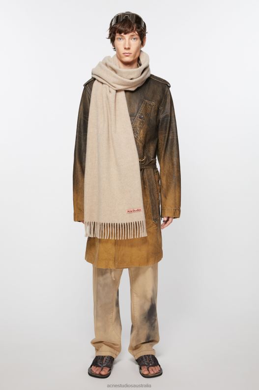 Fringe wool scarf - oversized Oatmeal Melange Acne Studios R66LJ813 Accessories