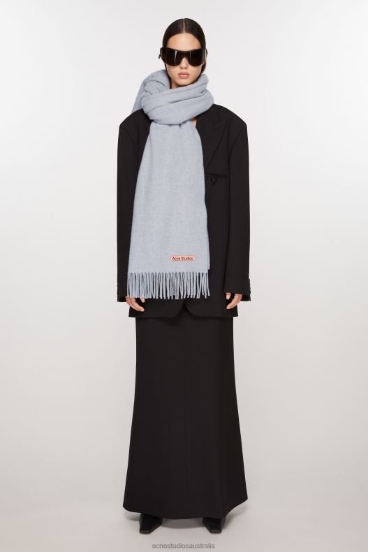 Fringe wool scarf - oversized Powder Blue MeLange Acne Studios R66LJ707 Accessories