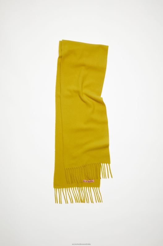 Fringe wool scarf - skinny Acid Yellow Acne Studios R66LJ743 Accessories