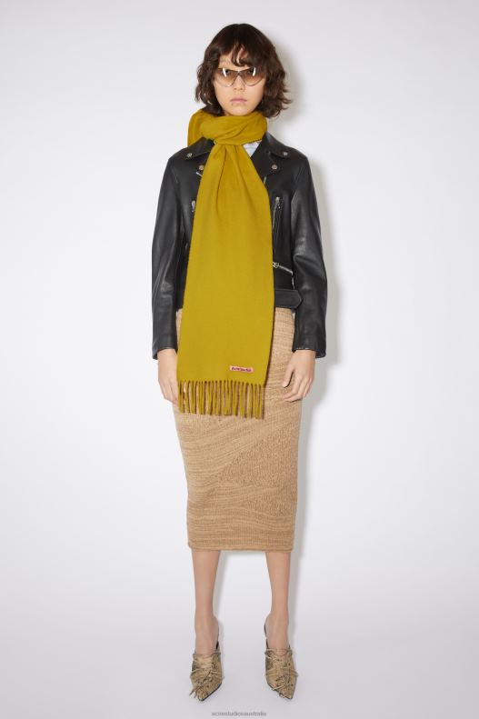 Fringe wool scarf - skinny Acid Yellow Acne Studios R66LJ743 Accessories