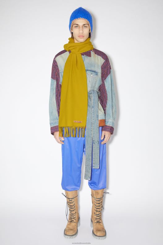 Fringe wool scarf - skinny Acid Yellow Acne Studios R66LJ743 Accessories