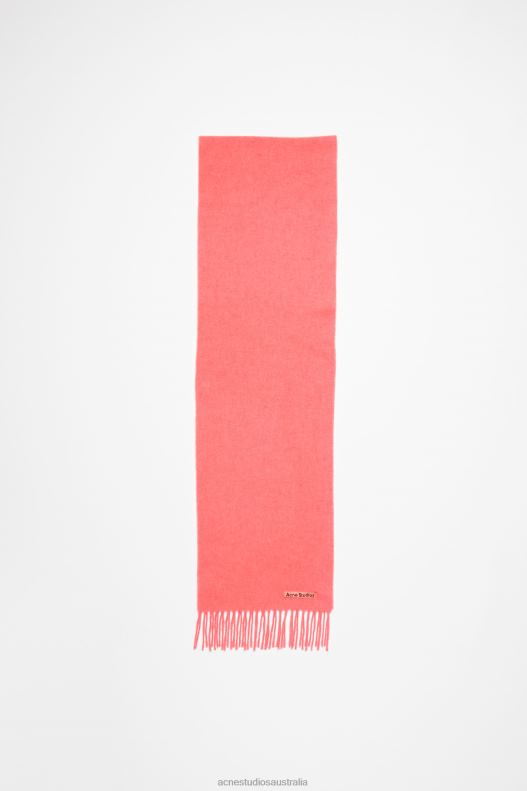 Fringe wool scarf - skinny Fluo Pink MeLange Acne Studios R66LJ771 Accessories