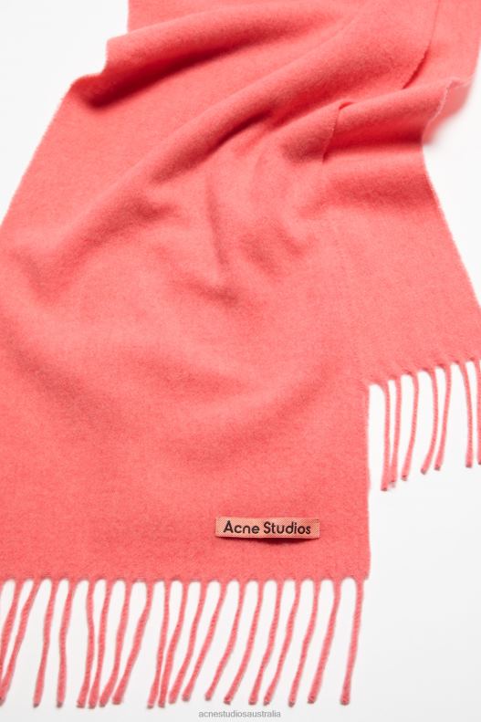 Fringe wool scarf - skinny Fluo Pink MeLange Acne Studios R66LJ771 Accessories