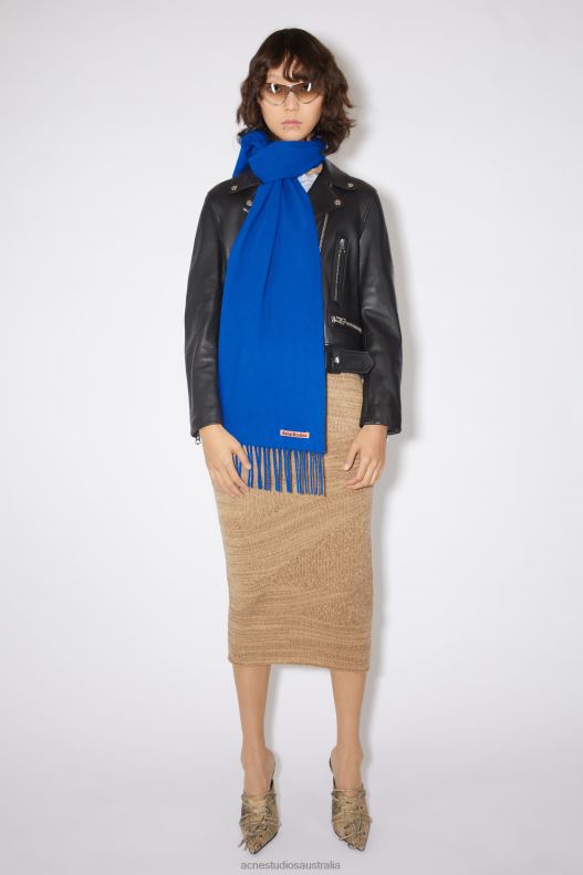 Fringe wool scarf - skinny Royal Blue Acne Studios R66LJ567 Accessories