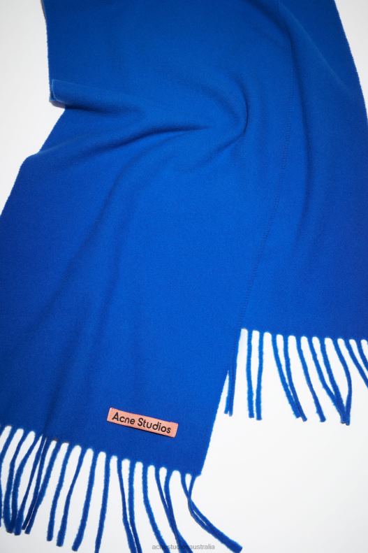 Fringe wool scarf - skinny Royal Blue Acne Studios R66LJ567 Accessories