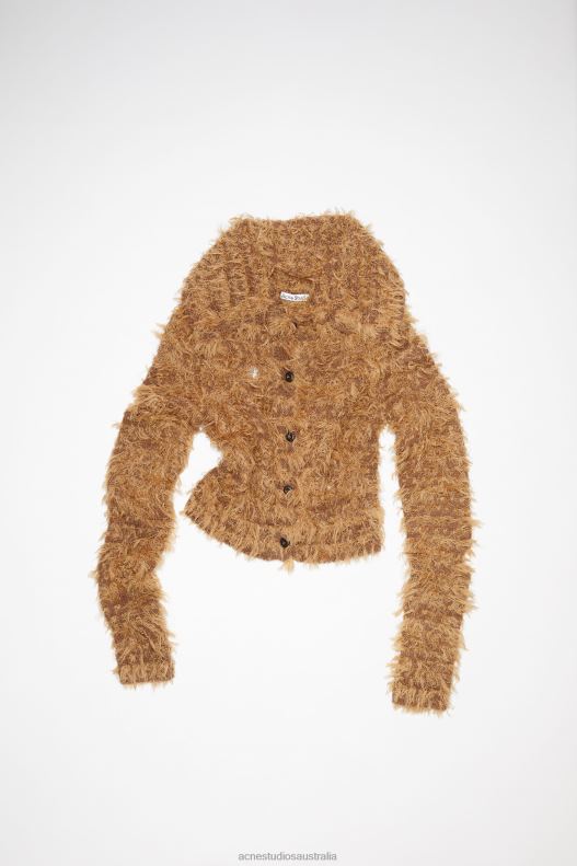 Hairy wool cardigan Runway Show Camel Brown Acne Studios R66LJ109 Apparel