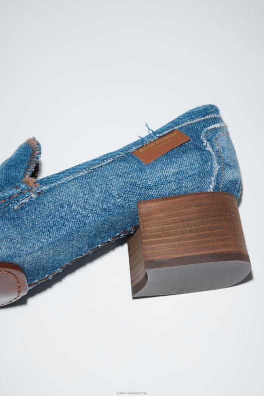 Heeled denim loafers Blue Acne Studios R66LJ537 Footwear