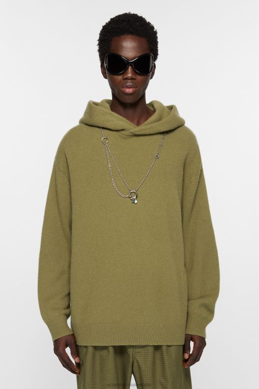 Hooded cashmere blend jumper Olive Green Acne Studios R66LJ1112 Apparel