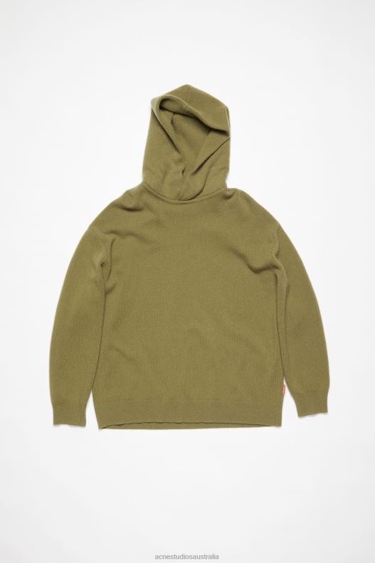 Hooded cashmere blend jumper Olive Green Acne Studios R66LJ1112 Apparel