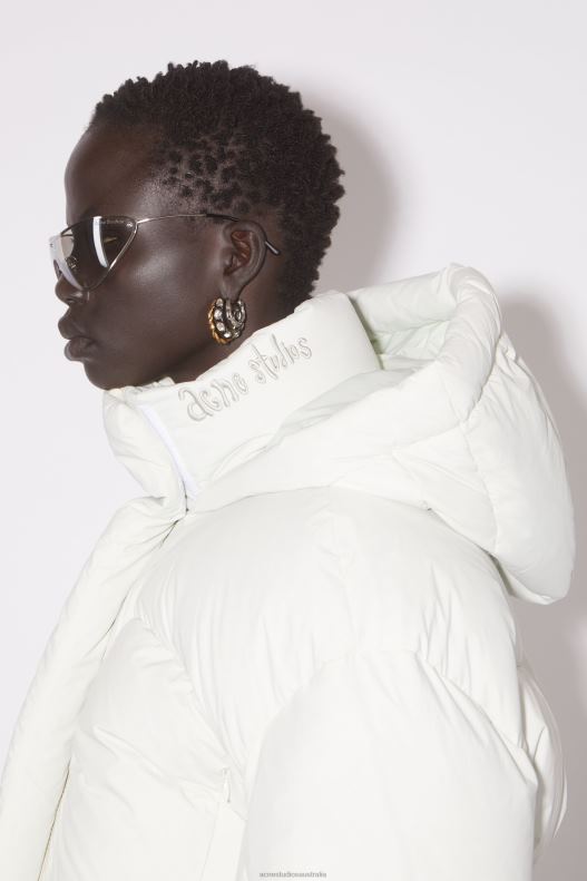 Hooded puffer jacket Porcelain White Acne Studios R66LJ30 Apparel