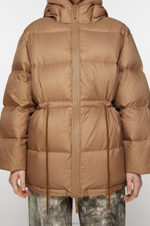 Hooded puffer jacket Toffee Brown Acne Studios R66LJ15 Apparel