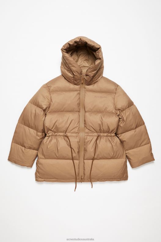 Hooded puffer jacket Toffee Brown Acne Studios R66LJ15 Apparel