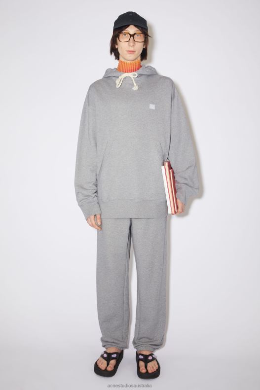 Hooded sweatshirt - Oversized fit Unisex Light Grey Melange Acne Studios R66LJ1178 Apparel