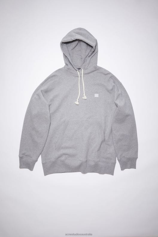 Hooded sweatshirt - Oversized fit Unisex Light Grey Melange Acne Studios R66LJ1178 Apparel