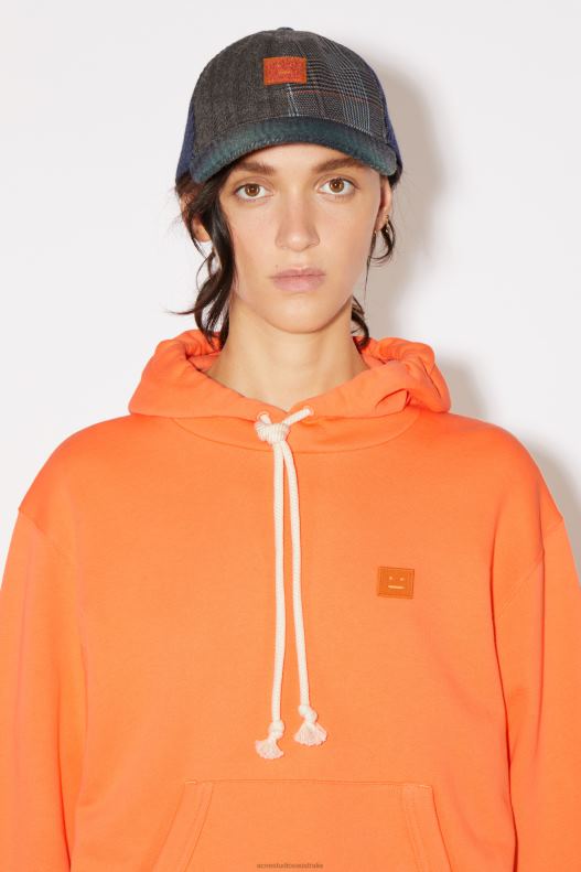 Hooded sweatshirt - Regular fit Unisex Mandarin Orange Acne Studios R66LJ150 Apparel