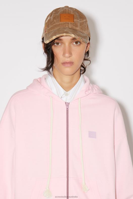 Hooded zip sweater Unisex Light Pink Acne Studios R66LJ158 Apparel