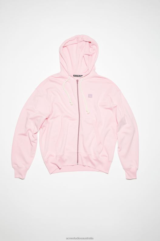 Hooded zip sweater Unisex Light Pink Acne Studios R66LJ158 Apparel