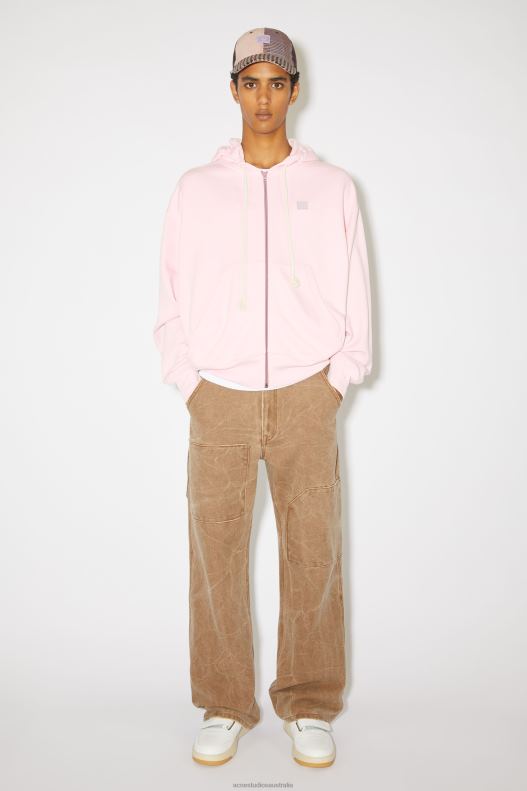 Hooded zip sweater Unisex Light Pink Acne Studios R66LJ979 Apparel