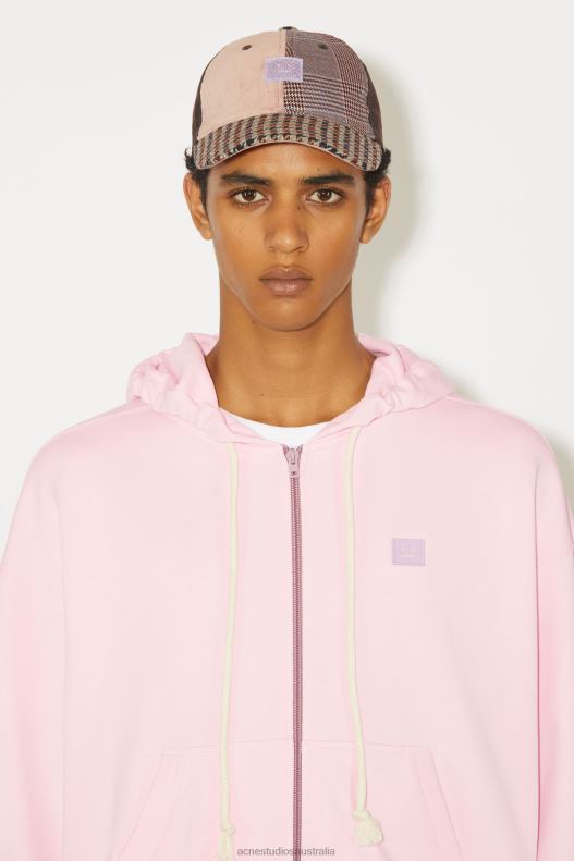 Hooded zip sweater Unisex Light Pink Acne Studios R66LJ979 Apparel