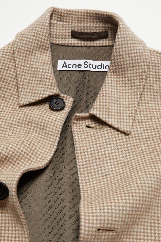 Houndstooth belted coat Mahogany Brown/Ivory White Acne Studios R66LJ898 Apparel