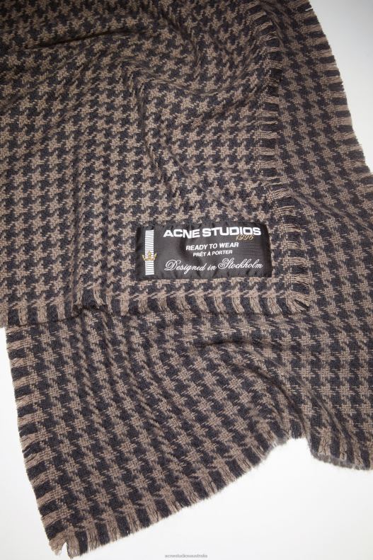 Houndstooth wool scarf Grey/Light Grey Acne Studios R66LJ607 Accessories