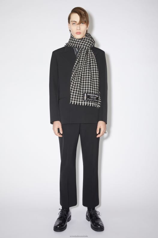 Houndstooth wool scarf White/Black Acne Studios R66LJ825 Accessories