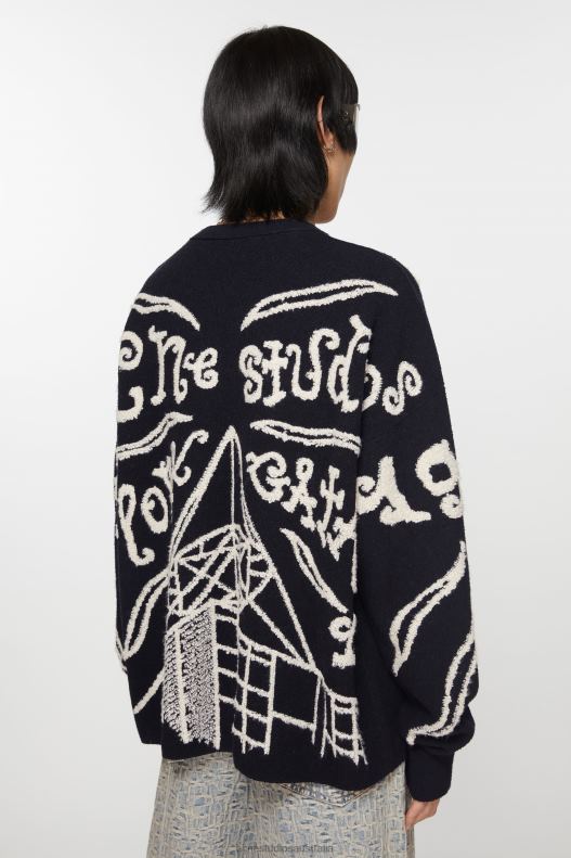 Jacquard logo jumper Black/Ecru Acne Studios R66LJ1099 Apparel