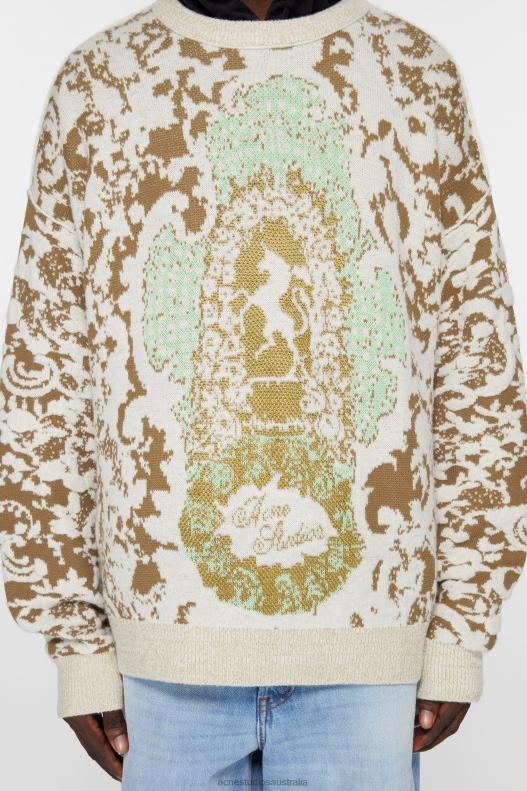 Jacquard sweater Jade Green/Off White Acne Studios R66LJ922 Apparel