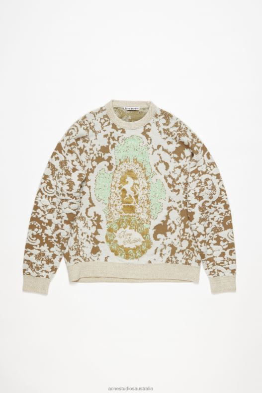 Jacquard sweater Jade Green/Off White Acne Studios R66LJ922 Apparel