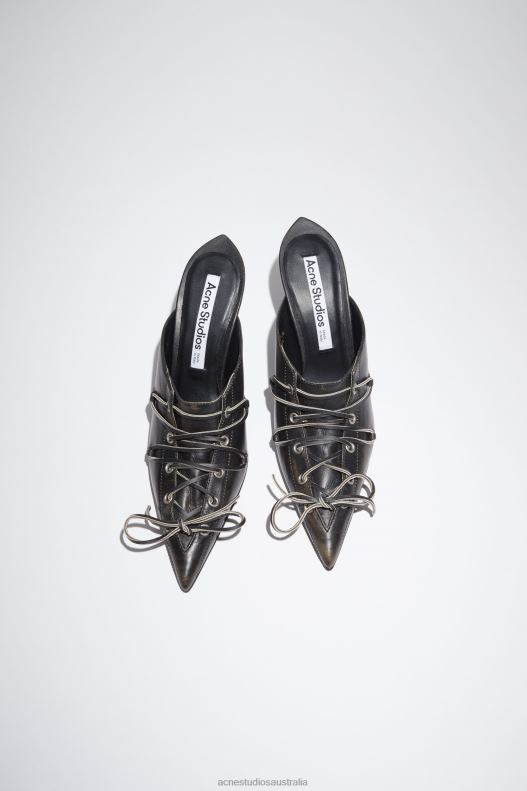 Lace-up heel mule Runway Show Black Acne Studios R66LJ477 Footwear